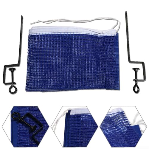 180cm Table Tennis Net With Post Clamp Stand Set, Portable Pong Replacement Mesh For Office Home Game, Alloy Fabric Blue