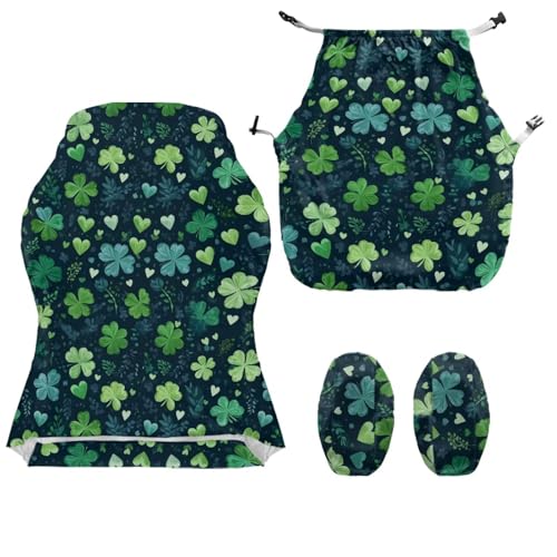 Suobstales Shamrock Heart Pattern Gaming Chair Covers with Armrest Covers Office Desk Chair Cover St. Patrick's Day Decor Computer Chair Cover Stretch Gamer Chair Slipcovers Cat Scratch Proof - color: Shamrock Heart