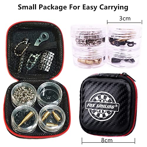 Dart Tool Kit, 145PCS, with Steel Rubber O Ring, Stone Sharpener Dart Repair Accessories Set Flight Protector and Weight Add A Grams,Small Packaging Easy Carrying
