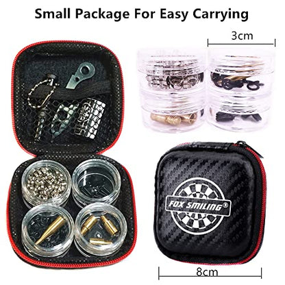 Dart Tool Kit, 145PCS, with Steel Rubber O Ring, Stone Sharpener Dart Repair Accessories Set Flight Protector and Weight Add A Grams,Small Packaging Easy Carrying