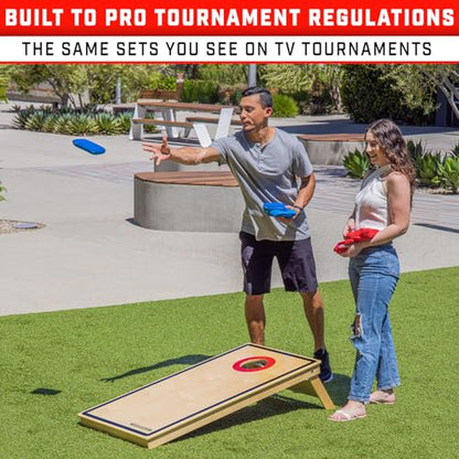 GoSports Tournament Edition Regulation Cornhole Game Set - 4 ft x 2 ft Wood Boards with 8 Dual Sided (Slide and Stop) Bean Bags - style: PRO Tournament Edition