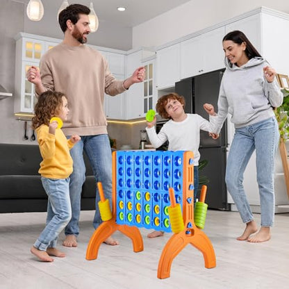 Ayeboovi Giant 4-in-A-Row, Jumbo 4-to-Score Yard Game for Kids and Adults Indoor Outdoor Party Family Connect Games Set with Quick Release Slider & Carrying Bag