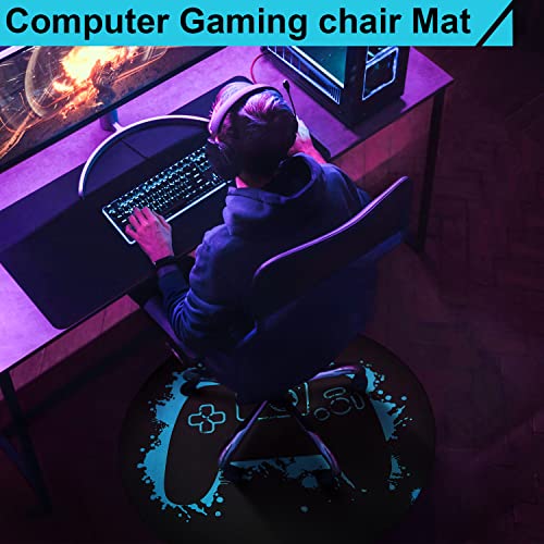 Taiyin Gaming Chair Mat Round Chair Mat for Hardwood Floor Gaming Rugs Antislip Carpet Rug Floor Protector for Room Home Office, 47 Inch