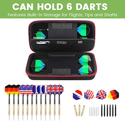 ALKOO Dart Case Holder Bag for 6 pcs Steel and Soft Tip Darts Set | Dart Case Holds 12 Darts with Shafts, Flights and Tips; Hard Shell Travel Pouch Keeps Dart Gear Tidy for Game Night, Leagues - style: Holds 6 Darts