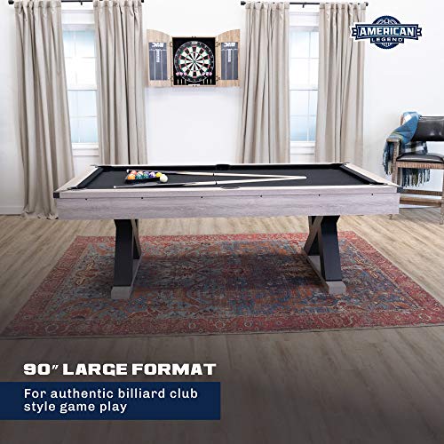 American Legend Billiard Table with Rustic Wood Finish - color: Brown
