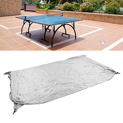 Outdoor Ping Pong Table Cover - Waterproof Silver Coating - Dustproof - Table Tennis Accessories(White)