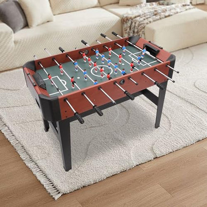 47 Inch Foosball Table,Portable Mini Table Football Soccer Game Set with Score Keeper for Adults and Kids,Wooden Tabletop Billiard Game Soccer Tabletop Competition Game for Family Parties Game Rooms