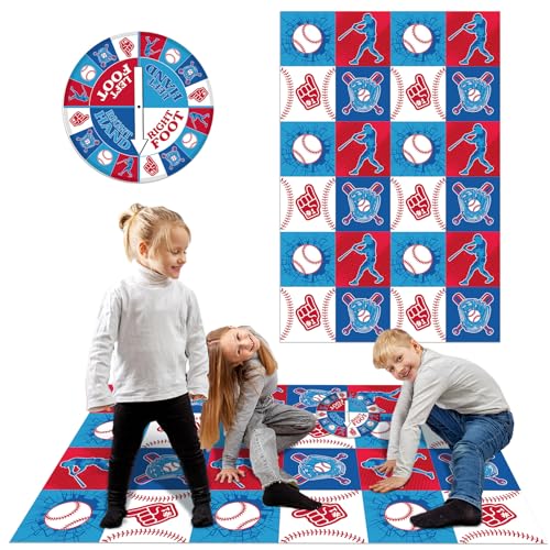 Civaner 3 Pcs Baseball Game for Kids with Spinner Baseball Conversation Party Game for Kids with Conversation Play Mat Spinner for Parties Classrooms School Activities