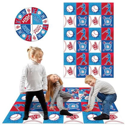 Civaner 3 Pcs Baseball Game for Kids with Spinner Baseball Conversation Party Game for Kids with Conversation Play Mat Spinner for Parties Classrooms School Activities