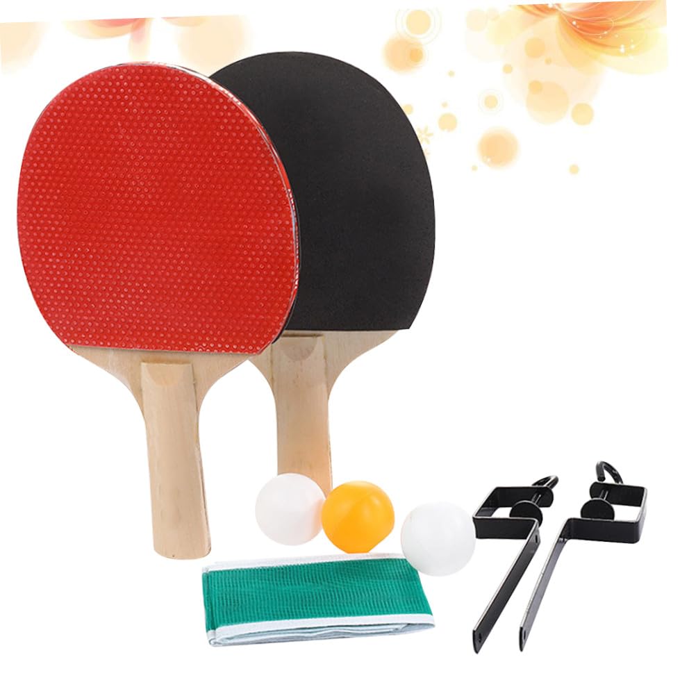 Kisangel Table Tennis Racket and Net Set for Training Outdoor Use Wooden Metal Plastic Materials Space-Saving Sports Pong Paddle Kit for Personal Practice and Family Interaction