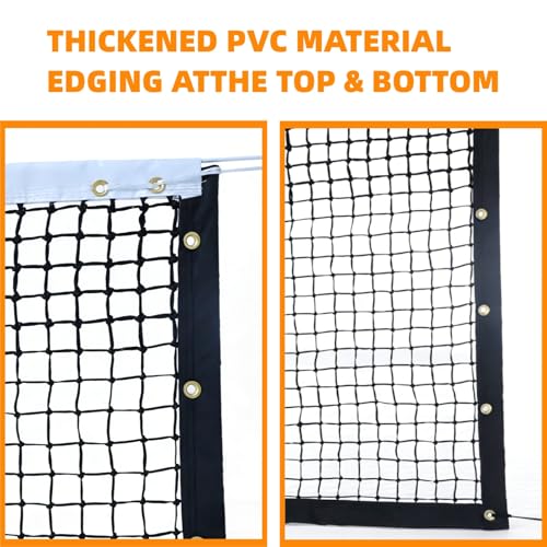 Professional Tennis Net 42 FT x 3.5 FT Double-Layer Non-Deforming Standard Replacement Tennis Net with 1.57 in Mesh Compatible with All Standard Outdoor Indoor Tennis Posts