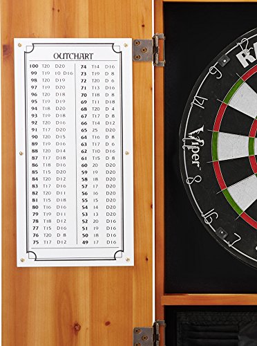 Viper by GLD Products Metropolitan Solid Wood Cabinet & Sisal/Bristle Dartboard Play-Ready Bundle - color: Oak, style: Premium Set