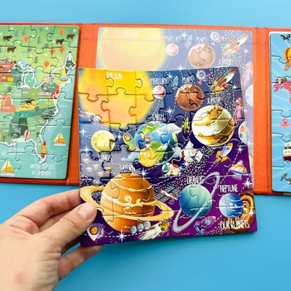 QUOKKA Magnetic Puzzles for Kids Ages 4-6 – 36 Pieces Sudoku Toddler Puzzles Ages 2-4 – Travel Games for Kids 3-5 – Map USA Space World Toddler Travel Toys – Car Airplane Road Trip Games for Childrens - style: 3. MAPS 36 PCS
