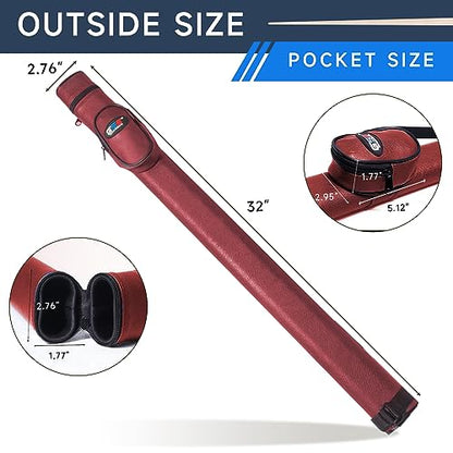 GSE Games & Sports Expert Billiard Cue Cases, 1x1 Deluxe Hard Billiard Pool Cue Stick Carrying Case, Pool Billiards Accessories (Several Colors Available) - color: Burgundy