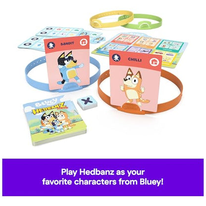 Spin Master Games, Bluey Hedbanz Jr., Picture Guessing Card Game, Includes Illustrations from Bluey, Easy to Play for Family & Kids, 2-4 Players, for Ages 5 & Up - style: Bluey Hedbanz Jr