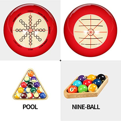 Billiards Cue Ball, Practice Training Artifact, Standard Lines and Dots for American Billiards Eight Balls, 2.3in/57.2mm, 170g, 1 Set, 1 Piece