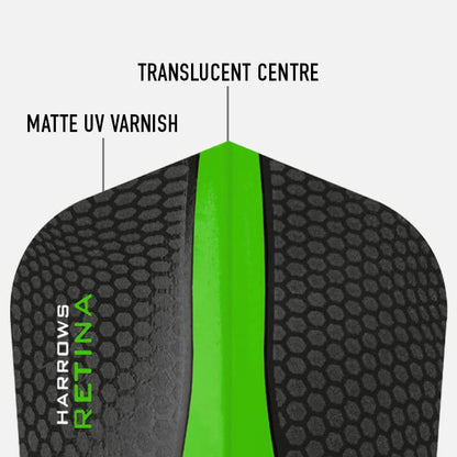 Harrows Retina | Premium Extra Strong 100 Micron Dart Flights in Standard Shape … - color: Green
