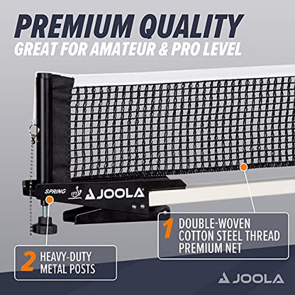 JOOLA Premium Avanti Table Tennis Net and Post Set - Portable and Easy Setup Ping Pong Screw On Clamp Net - color: Black, size: 72 inches x 6"