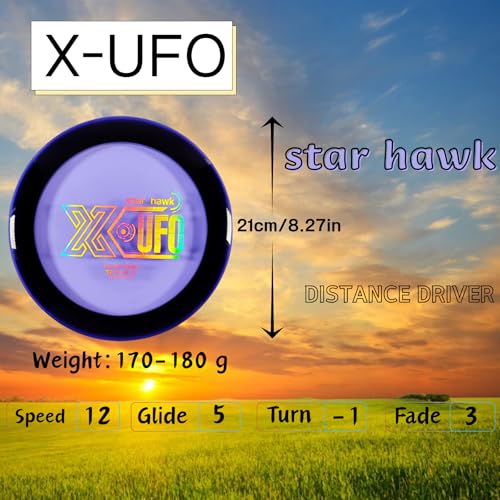 X-UFO Disc Golf Set - Disc Golf Starter Set 5 Pieces, with Putter, Driver, Mid-Range Discs, Mini Discs,Disc Golf Discs Set 170-180 Grams,PDGA Certified Golf Disc (Set 4) - color: Set 4