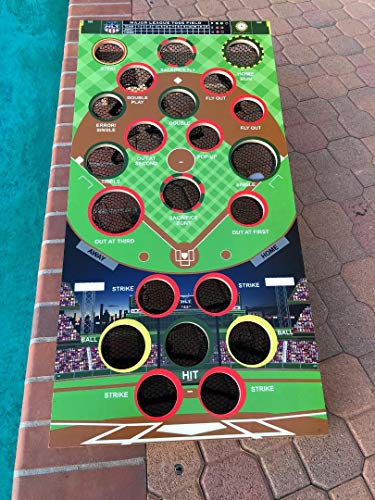 Baseball-Themed Bean Bag Toss Game with UV-Printed Game Board and Hand-Stitched Bean Bags