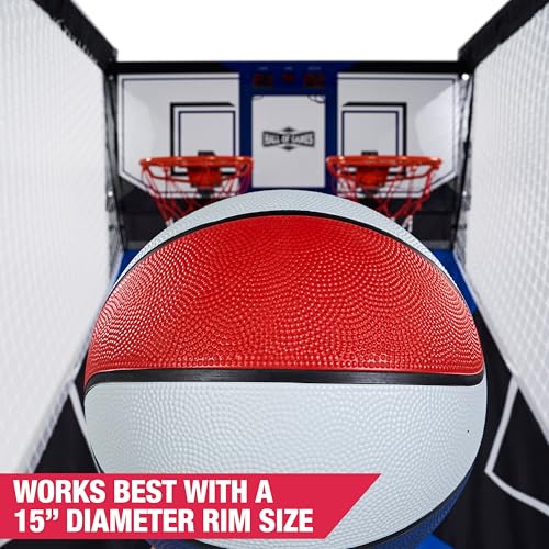 Hall of Games Premium Arcade Cage Basketball Game with Steel Frame and Polycarbonate Backboard - style: 3 Pack of Balls