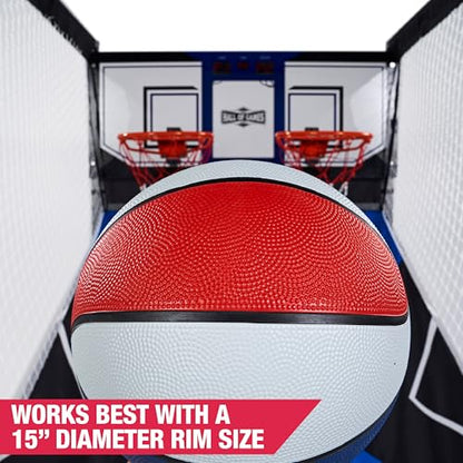 Hall of Games Premium Arcade Cage Basketball Game with Steel Frame and Polycarbonate Backboard - style: 3 Pack of Balls