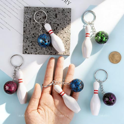 AUEAR, Bowling Pin Keychain Sport Keychain for Backpack DIY Craft Accesories - size: 8 Pack