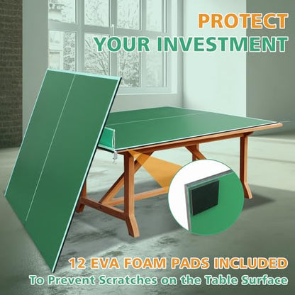 7ft Green Mid-Size Ping Pong Conversion Top Foldable & Portable Table Tennis Table Top for Indoor Games