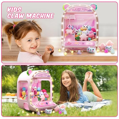 Skirfy Large Claws Machine Toy with LED Light & Adjustable Sound,16" Candy Dispenser Toys Mini Vending Machine for Kids Christmas Birthday Big Gifts for Girls Boys Ages 6+ - color: Pink
