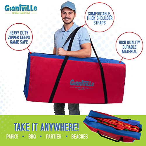 Giantville Giant 4 in a Row Connect Game + Storage Carry Bag - 4" Wide X 3.5" Tall - Oversized Jumbo Sized Entertainment for Outdoor/Indoor Play for Kids & Adults - Durable Waterproof - 2024 Version - style: Game with Bag