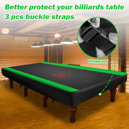 COVERVIN Billiard Pool Table Cover,Heavy Duty 210D Oxford Cloth Material All Weather Waterproof Dustproof UV Protection(9ft/Green) - color: Green, size: 9FT
