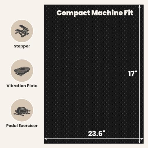 Double-Sided Non-Slip Workout Mat for Elliptical Machine, 23.6" x 17" Stepper Mat for Under Desk Ellipticals & Pedal Exercisers, Stability & Floor Protection, Vibration Plate Mat Compatible - size: 26''×18''