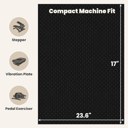 Double-Sided Non-Slip Workout Mat for Elliptical Machine, 23.6" x 17" Stepper Mat for Under Desk Ellipticals & Pedal Exercisers, Stability & Floor Protection, Vibration Plate Mat Compatible - size: 26''×18''