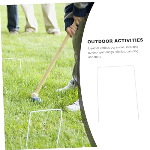 KESYOO 9pcs Croquet Outdoor Croquet Washer Game Replacement Croquet Gate Croquet Wickets Heavy Duty Replacement Croquet Lawn Garden Metal Croquet Iron White