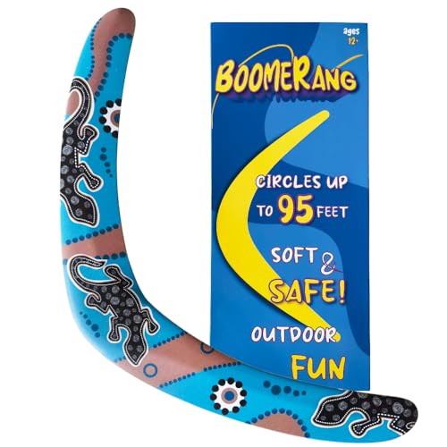 Boomerang for Adults and Kids, Boomerangs for Outdoor Sports & Games, Good Choice for Family activies, for Boys and Girls, Easy to Throw, EVA Foam, Different with Wooden Boomerang - color: Gecko Blue