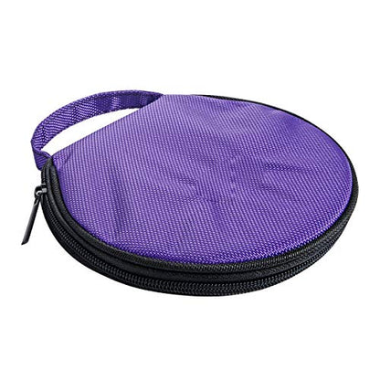 Round 20 Disc Purple Oxford Fabric CD DVD Holder Storage Case