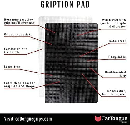 CatTongue Grips Non-Adhesive Anti-Slip Mat - Multi-Purpose Non-Slip Pad for Countertops, Desks, Tables & Workspaces - Ideal Desk Mat, Drawer Liner, Laptop Pad & More (Black, 8” x 12”) - color: Black