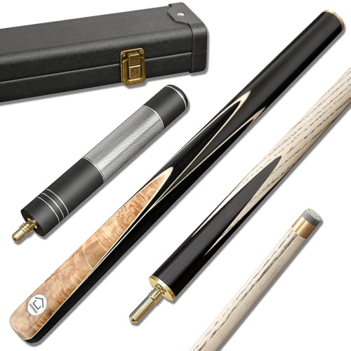 HomeSeason 57inch Snooker Cue Stick 18oz 3/4 Jointed Pool Cue, with Extension, Cue Case, Durable Ash Wood and Red Maple Construction Billiards Cue - color: HSS12