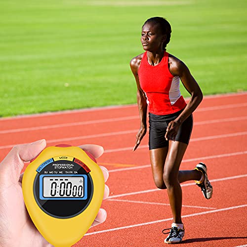 Pgzsy 6 Pack Multi-Function Electronic Digital Sport Stopwatch Timer, Large Display with Date Time and Alarm Function,Suitable for Sports Coaches Fitness Coaches and Referees
