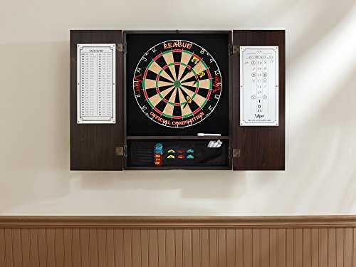 Viper Metropolitan Solid Wood Sisal/Bristle Steel Tip Dartboard Cabinet: Cabinet Only (No Dartboard), Oak Finish - color: Espresso Finish