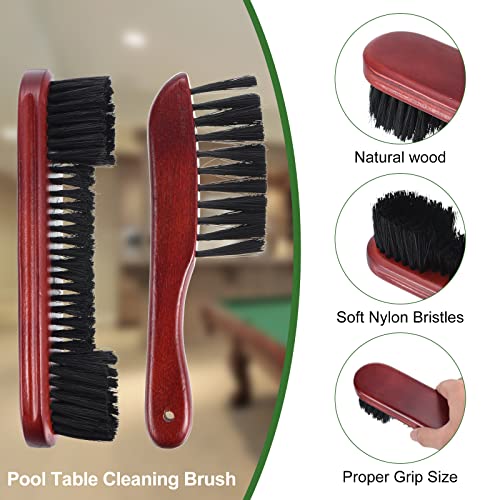 PATIKIL Pool Table Cleaning Brush Set, Billiards Table Brush Rail Brush Cue Cleaning Cloth Sticky Lint Roller & Spare Core Pool Table Clean Kit - color: Wine Red