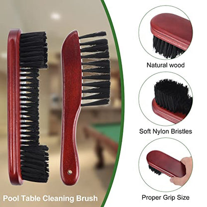 PATIKIL Pool Table Cleaning Brush Set, Billiards Table Brush Rail Brush Cue Cleaning Cloth Sticky Lint Roller & Spare Core Pool Table Clean Kit - color: Wine Red