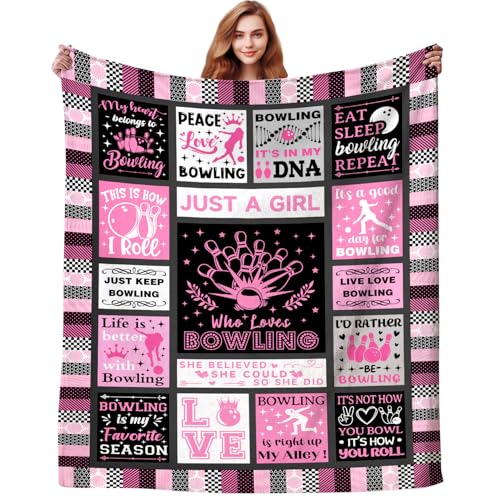 Bowling Blanket Sports Ball Throw Blankets Ultra Soft Cozy Flannel Blanket Gifts for Bowling Lovers Men Women Teen Boys Room Decor 50"X40" - color: Bowling, size: 50"x40"