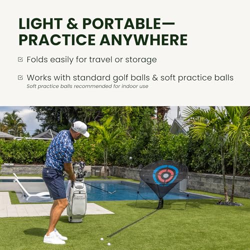 Perfect Practice Putting Mat & Chipping Net, Indoor & Outdoor Putting Green, Chipping Mat for Home & Office, Premium Golf Training Aids for Putting Practice with Realistic Turf, Golf Gifts for Men - style: Chipping Net (11')