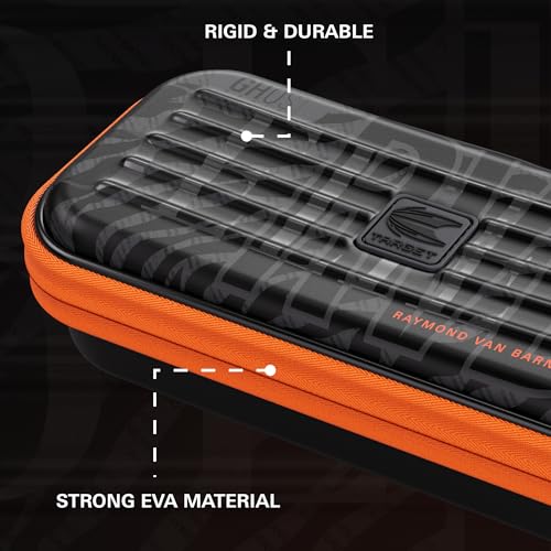 Target Darts Raymond van Barneveld Ghost Series Takoma Wallet, Regular – Darts Case, Black/White Storage Cases, Zipper Dart Holder, Professional Accessories – Holds 3 Fully Assembled Darts - style: Regular Wallet
