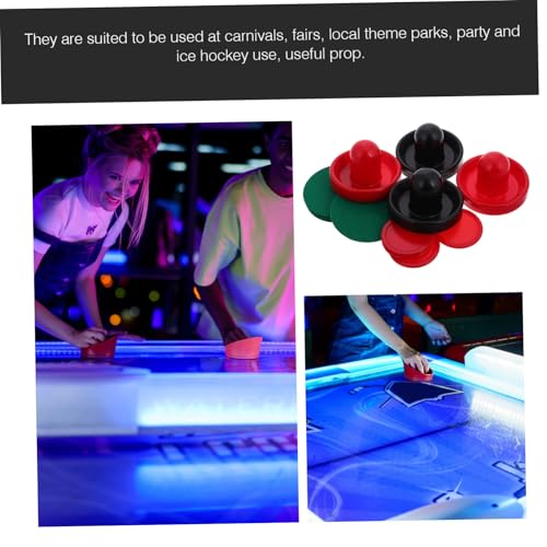POPETPOP Red Air Hockey Set Hockey Pusher Ice Pucks Accessories Tabletop Set for Boys and Girls Home Entertainment Game