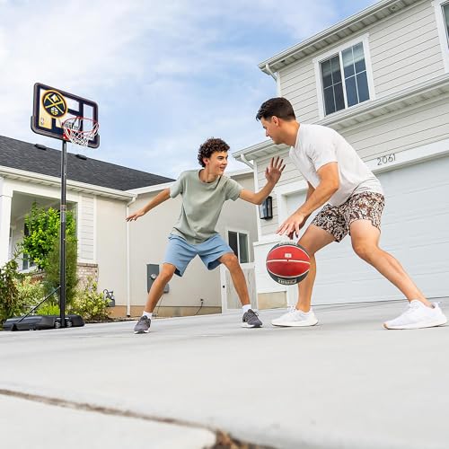 Lifetime NBA Denver Nuggets Portable Basketball Hoop, Adjustable Height 7.5-10 Ft, 44 Inch Shatterproof Fusion Backboard, Base with Wheels - color: Denver Nuggets
