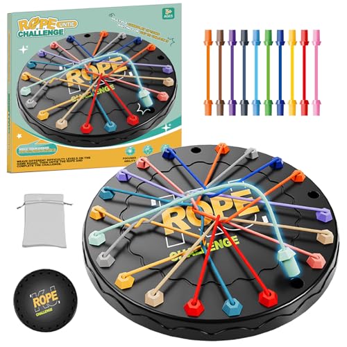 lartoys Rope Untangling Puzzle Game, Educational Strategy Board Game for Kids & Adults, Family Travel Party Games with Multi-Level Challenges, Gifts for All Ages - size: Large(8.8 in)