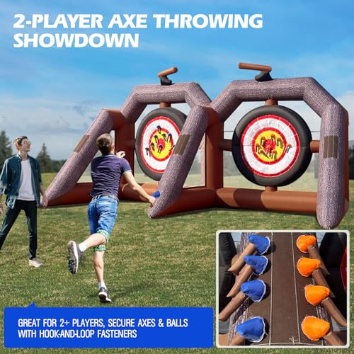 OZIS Inflatable Axe Throwing Game ，Inflatable Ball Toss Target Dart Board for Backyard School Team Birthday Party Events Outdoor Indoor - size: Double Target