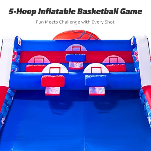 Inflatable Basketball Hoop Shot 13×10×10ft, Blow Up Inflatable Basketball Game with Balls, Air Blower, Inflatable Games for Outdoor Parties, Carnival Events, Lawn Games - color: Classic
